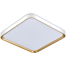 Plafon Com LED 3 em 1 Metal Branco e Dourado 30x30cm Toronto Hevvy Iluminação